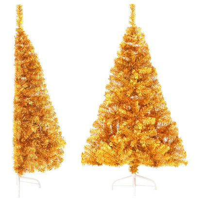 Künstlicher Halb-Weihnachtsbaum mit Ständer Gold 150 cm PVC 87261