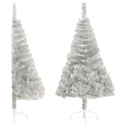 Künstlicher Halb-Weihnachtsbaum mit Ständer Silbern 150 cm PVC 127778