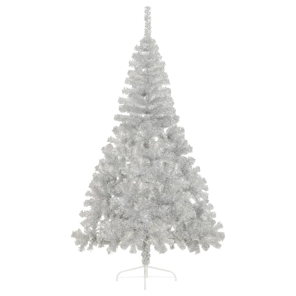 Künstlicher Halb-Weihnachtsbaum mit Ständer Silbern 240 cm PVC 127404