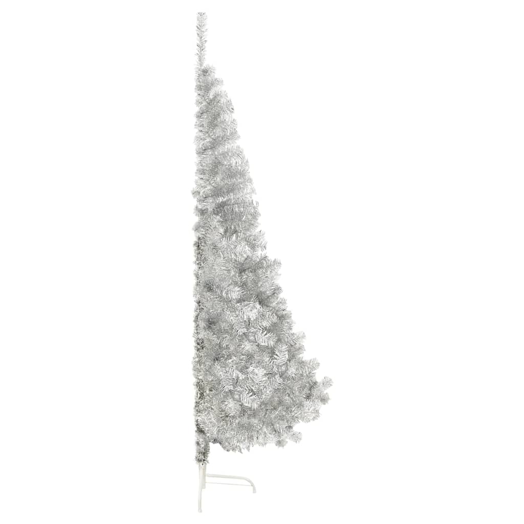 Künstlicher Halb-Weihnachtsbaum mit Ständer Silbern 240 cm PVC 127404