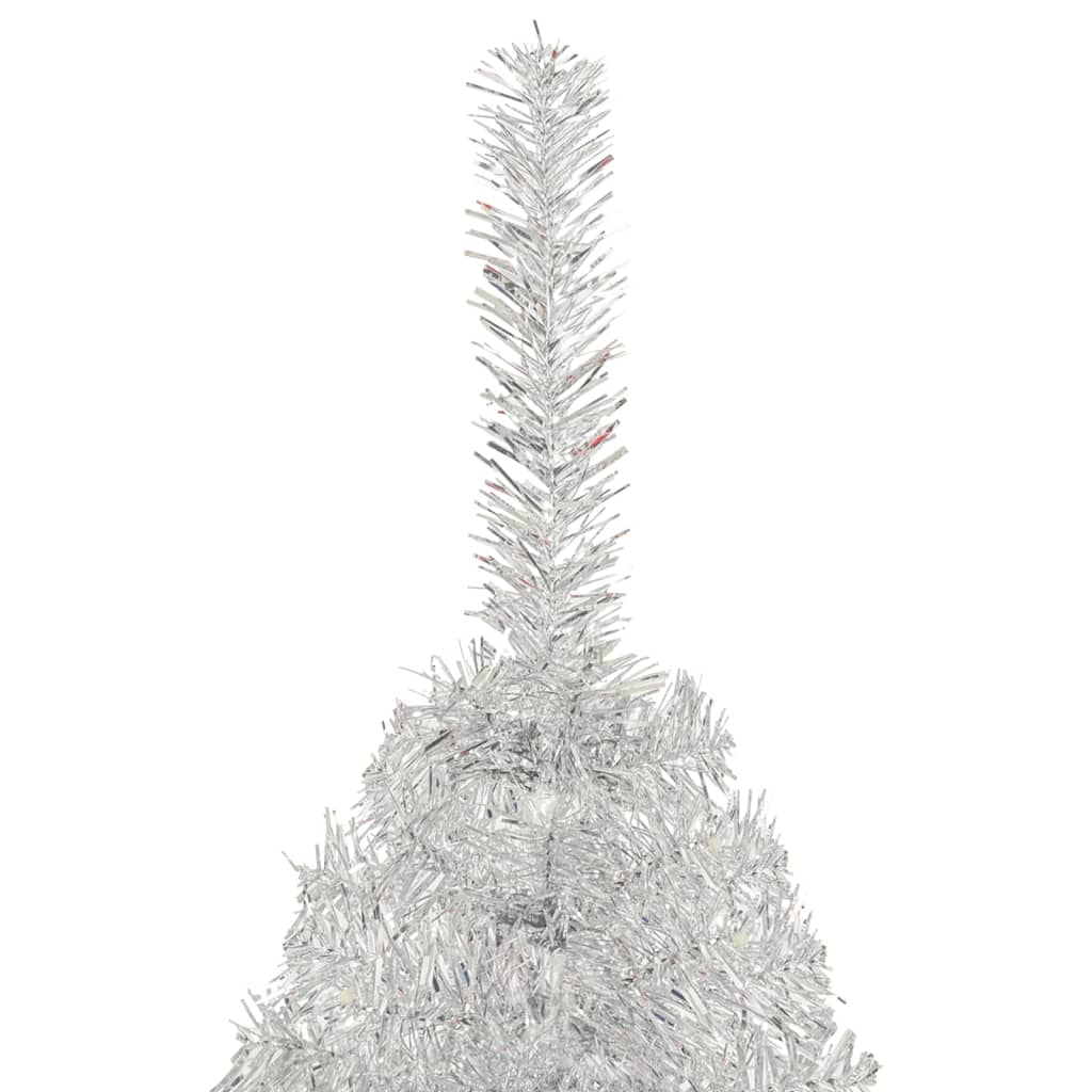 Künstlicher Halb-Weihnachtsbaum mit Ständer Silbern 240 cm PVC 127404