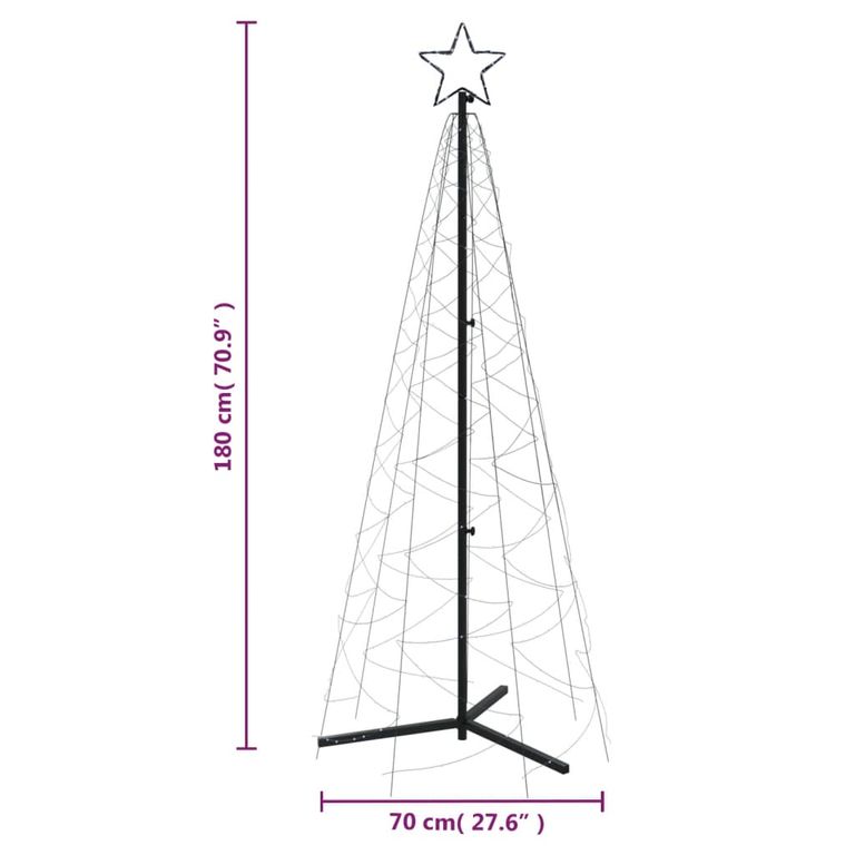 LED-Weihnachtsbaum Kegelform Kaltweiß 200 LEDs 70x180 cm 128999