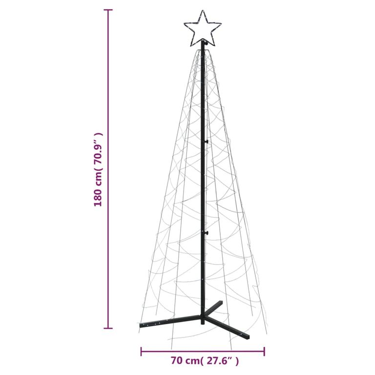 LED-Weihnachtsbaum Kegelform Kaltweiß 200 LEDs 70x180 cm 128999