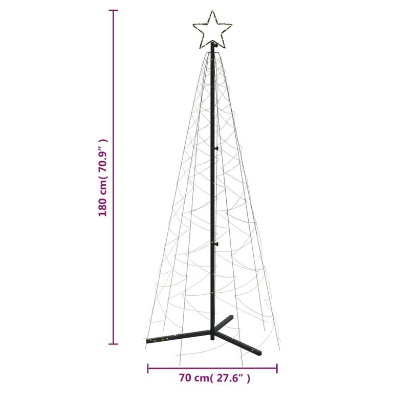 LED-Weihnachtsbaum Kegelform Warmweiß 200 LEDs 70x180 cm 88266