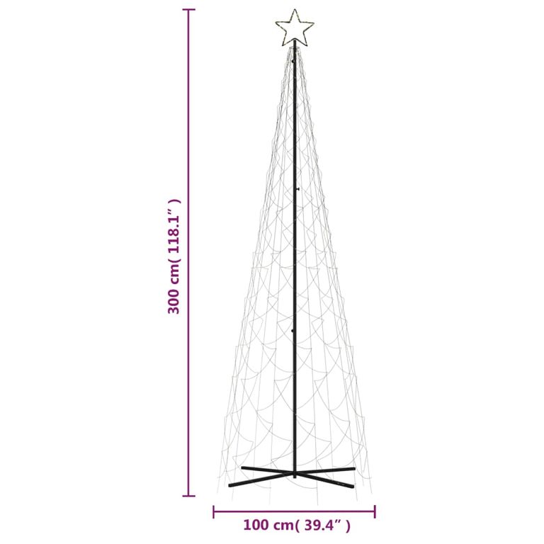 LED-Weihnachtsbaum Kegelform Warmweiß 500 LEDs 100x300 cm 124984