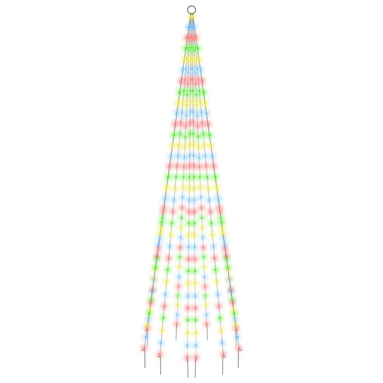 LED-Weihnachtsbaum für Fahnenmast Mehrfarbig 310 LEDs 300 cm 88230