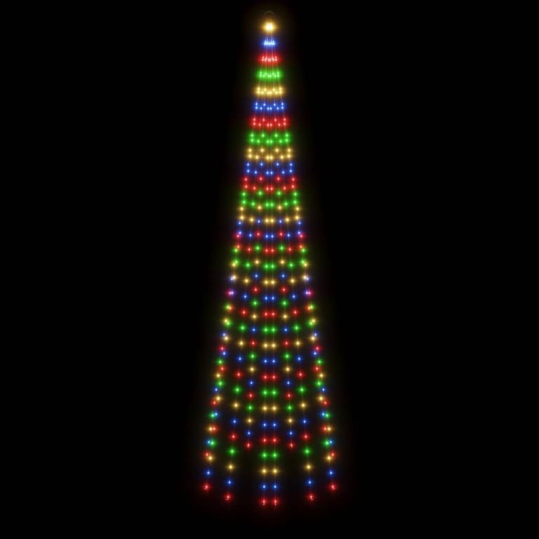 LED-Weihnachtsbaum für Fahnenmast Mehrfarbig 310 LEDs 300 cm 88230