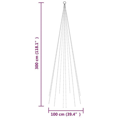 LED-Weihnachtsbaum für Fahnenmast Mehrfarbig 310 LEDs 300 cm 88230