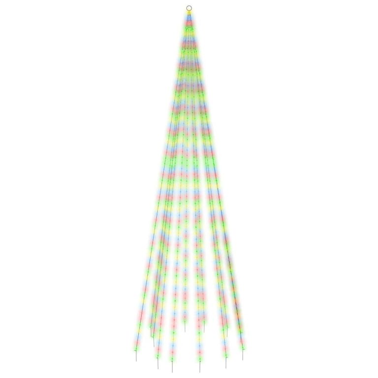 LED-Weihnachtsbaum für Fahnenmast Mehrfarbig 732 LEDs 500 cm 88232