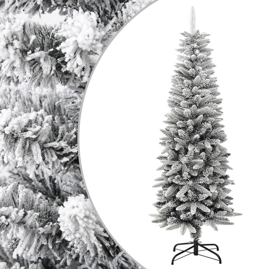 Künstlicher Weihnachtsbaum Beschneit Schlank 150 cm PVC&PE 87355