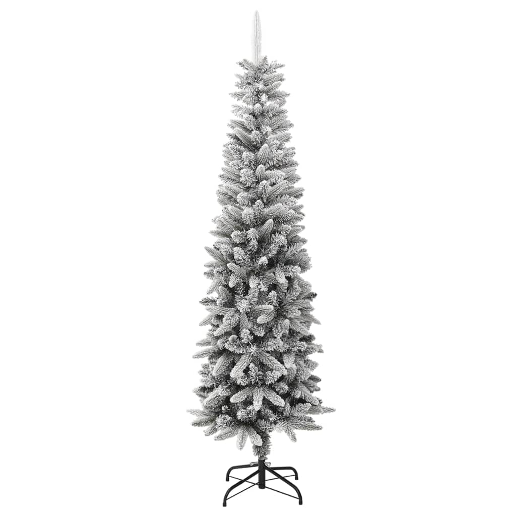 Künstlicher Weihnachtsbaum Beschneit Schlank 210 cm PVC&PE 87357