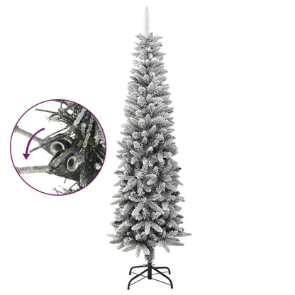 Künstlicher Weihnachtsbaum Beschneit Schlank 210 cm PVC&PE 87357