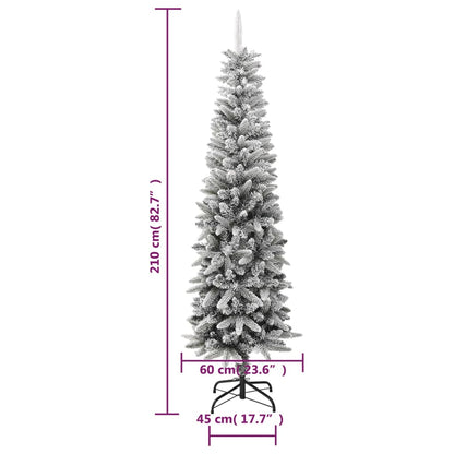 Künstlicher Weihnachtsbaum Beschneit Schlank 210 cm PVC&PE 87357