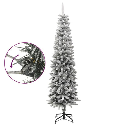 Künstlicher Weihnachtsbaum Beschneit Schlank 240 cm PVC&PE 87358