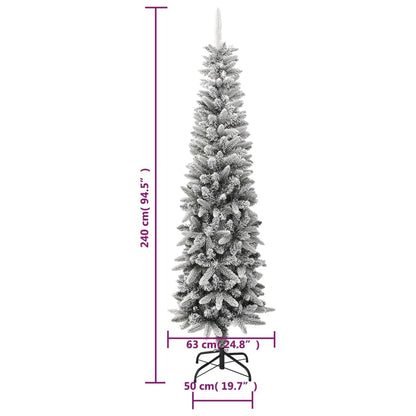 Künstlicher Weihnachtsbaum Beschneit Schlank 240 cm PVC&PE 87358