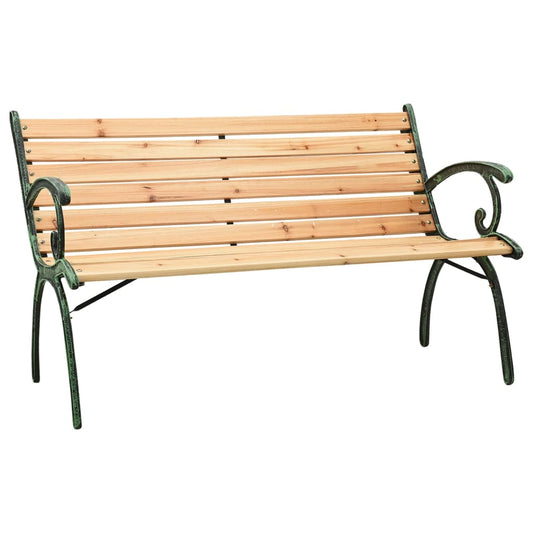 Gartenbank 116 cm Gusseisen und Massivholz Tanne 113217