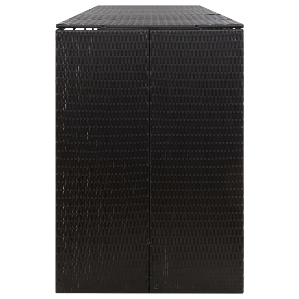 Mülltonnenbox für 4 Tonnen Schwarz 274x80x117 cm Poly Rattan 143012