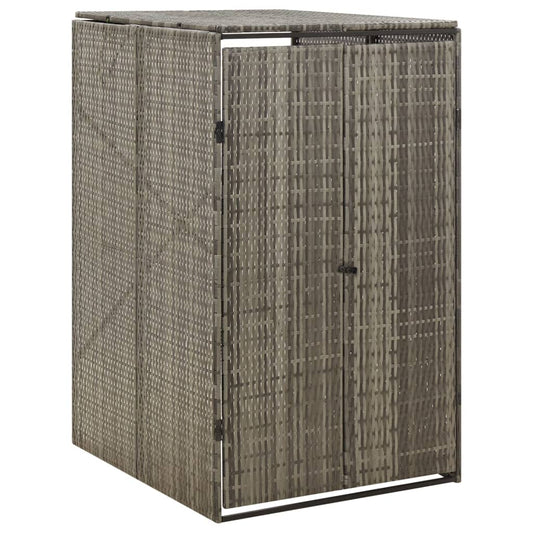 Mülltonnenbox für 1 Tonne Grau 70x80x117 cm Poly Rattan 142882