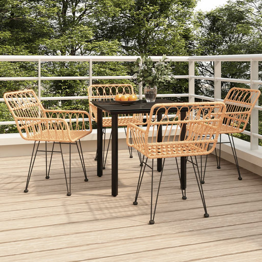 5-tlg. Garten-Essgruppe Poly Rattan 108037