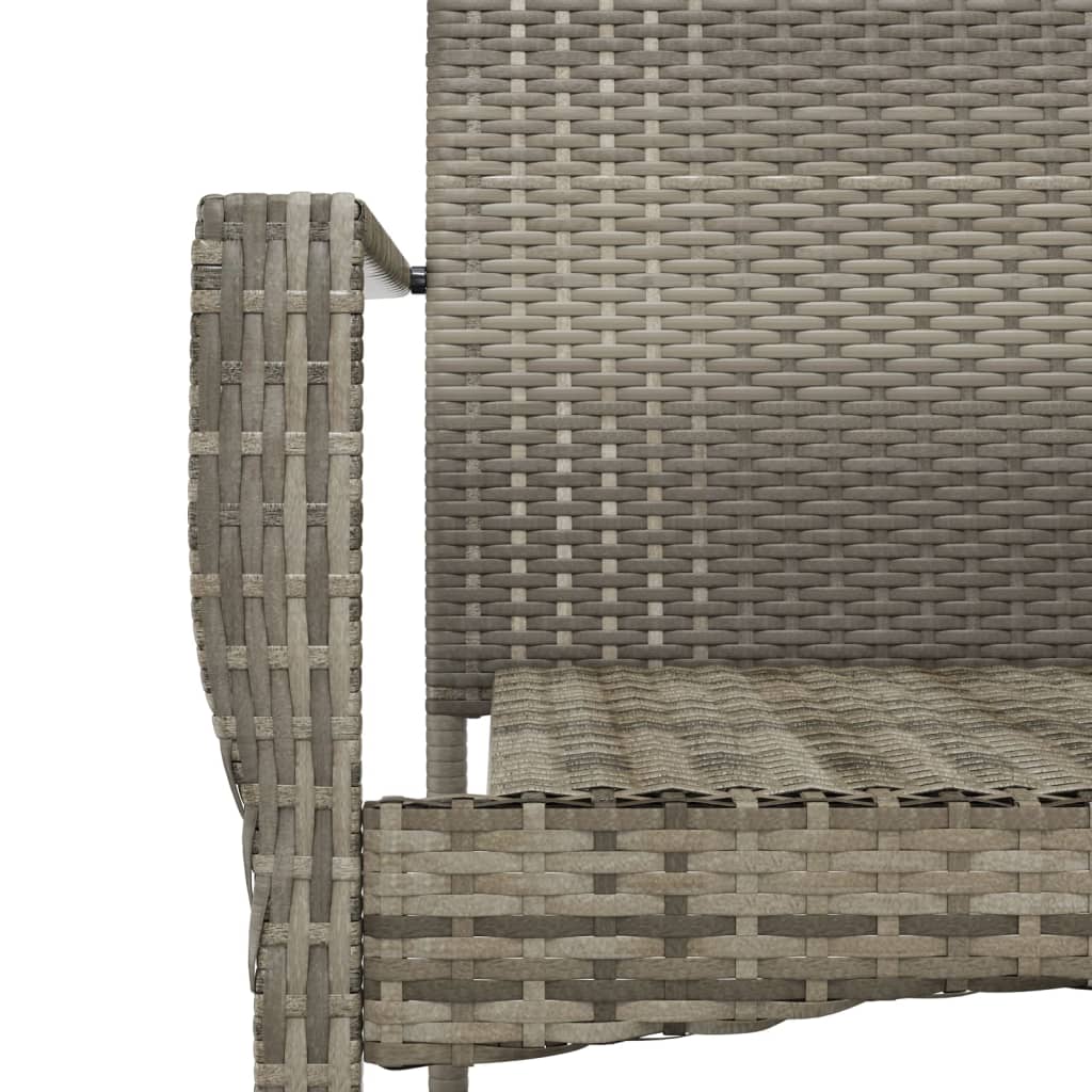 3-tlg. Garten-Essgruppe mit Kissen Grau Poly Rattan 113286