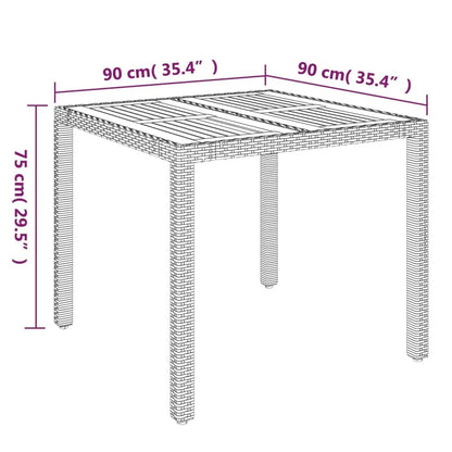 3-tlg. Garten-Essgruppe mit Kissen Grau Poly Rattan 113286