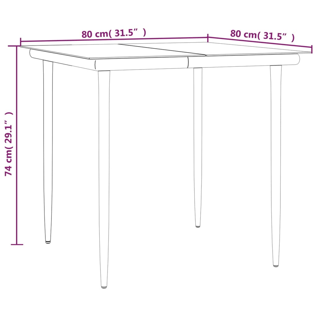 3-tlg. Garten-Essgruppe mit Kissen Schwarz und Grau Poly Rattan 113252