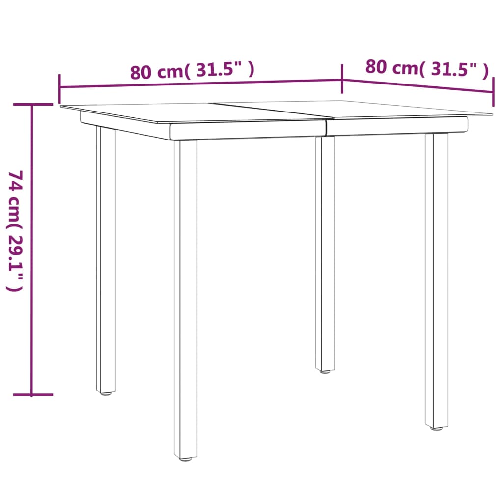 3-tlg. Garten-Essgruppe mit Kissen Schwarz Poly Rattan 113362