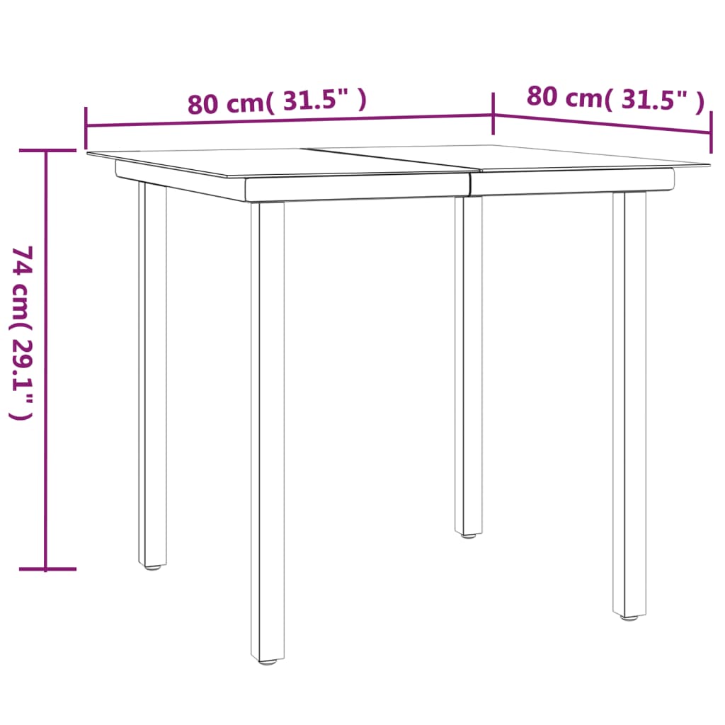 3-tlg. Garten-Essgruppe mit Kissen Schwarz und Grau Poly Rattan 113395