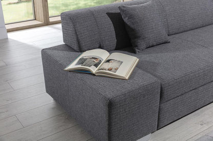 Porto Ecksofa 278 x 217 cm Dunkelbraun (Webstoff - Sawana)