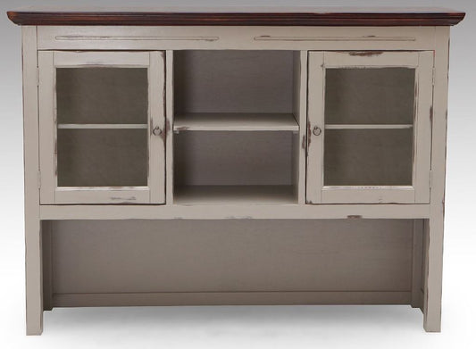 18140 Buffet-Aufsatz taupe mit messingfarbenen Griffen