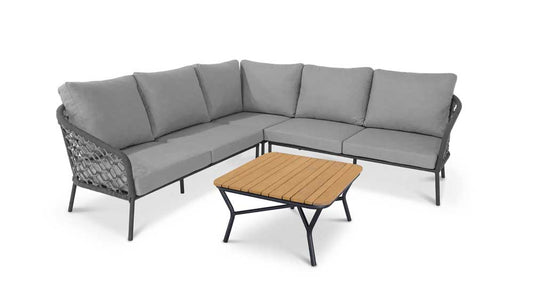 4-tlg. Lounge Gruppe Mali 246 x 246 cm Anthrazit/Grau