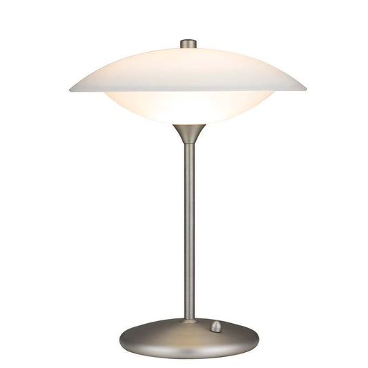 BARONI Tischlampe Ø30cm G9 Opal / Stahl