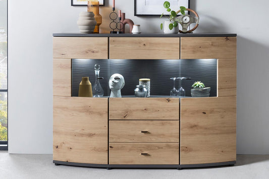 DERA 081 Highboard Artisan Eiche / Anthrazit