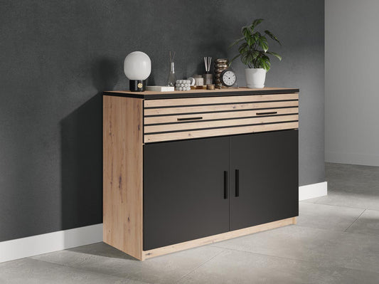 MELIKA 084 Sideboard Schwarz / Artisan Eiche