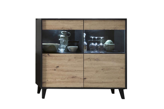 ARTONA 081 Highboard Artisan Eiche / Schwarz