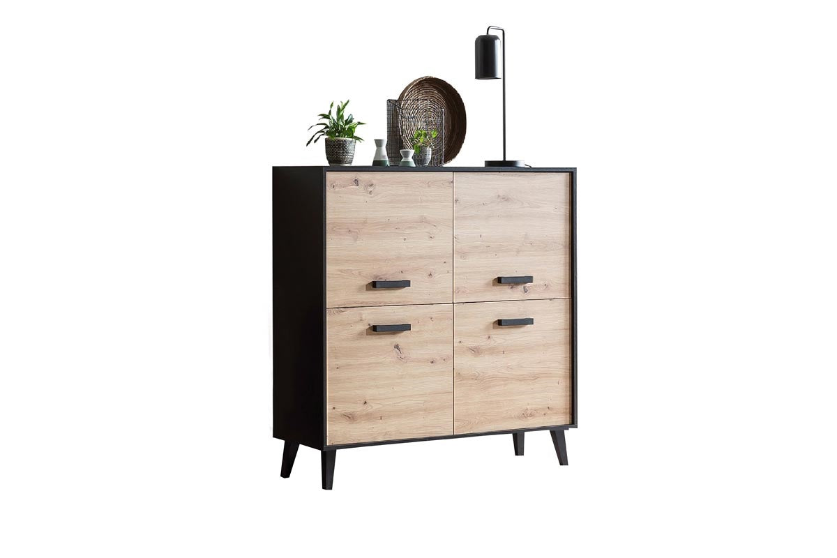 ARTONA 082 Highboard Artisan Eiche / Schwarz