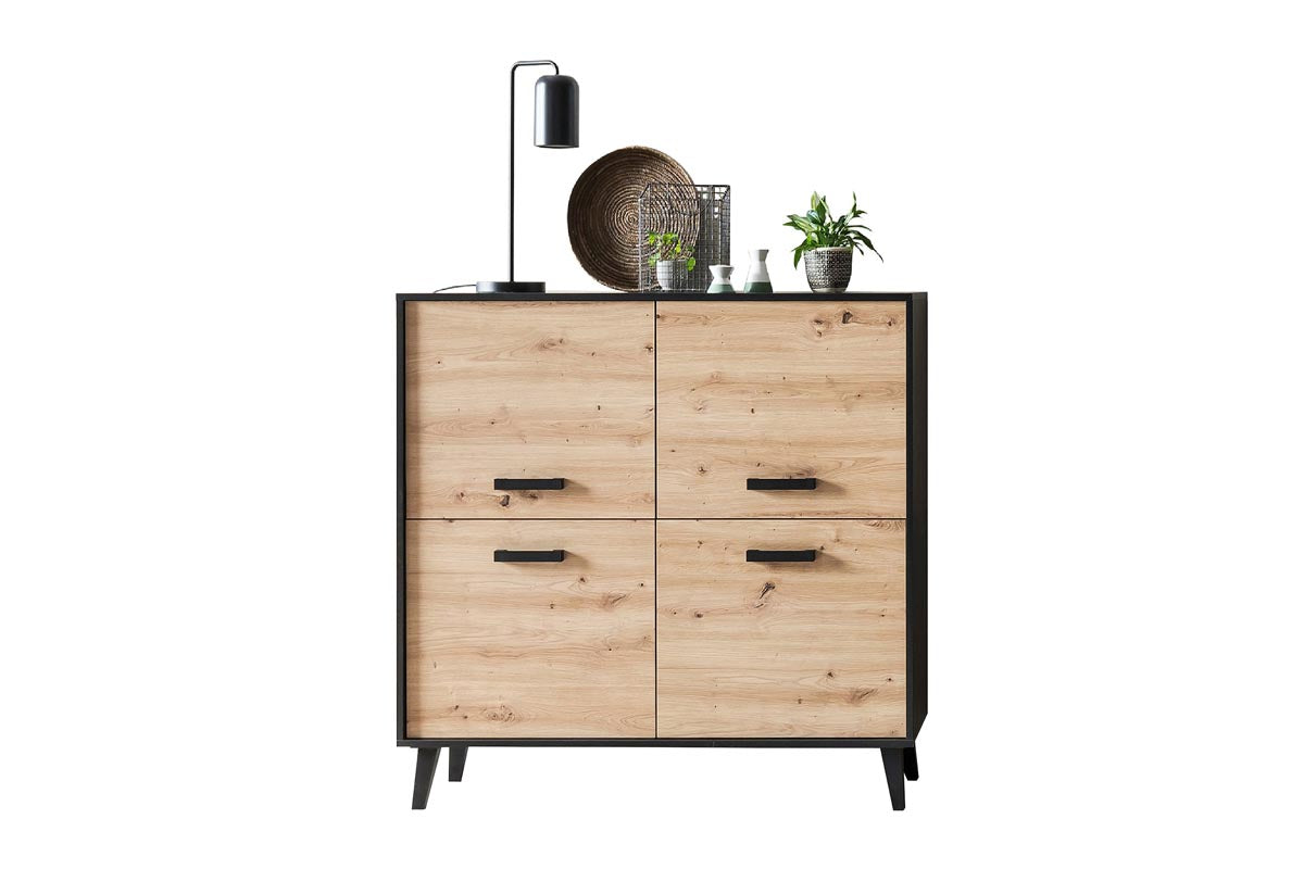 ARTONA 082 Highboard Artisan Eiche / Schwarz