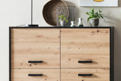 ARTONA 082 Highboard Artisan Eiche / Schwarz