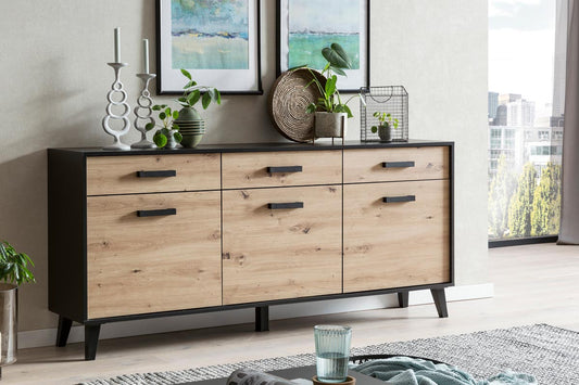 ARTONA 084 Sideboard Artisan Eiche / Schwarz