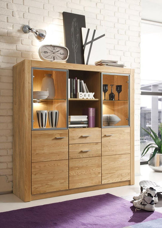 Hartford 81-01 Highboard Asteiche massiv geölt / Wildeiche