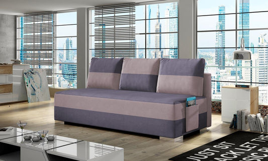 Atila Schlafsofa 200x92 cm Lila / Rosa (Velour)