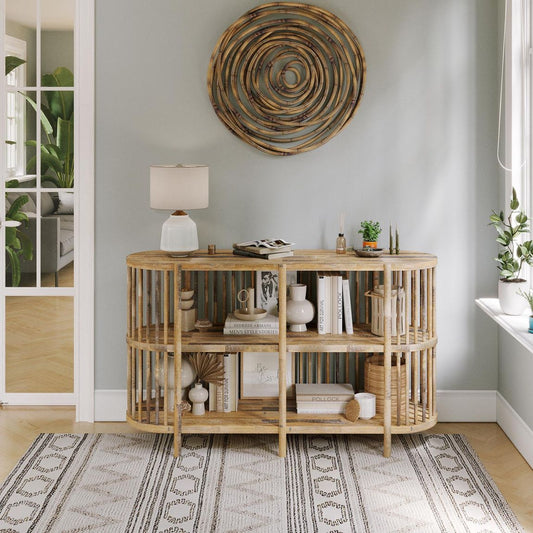 Avola Massivholz Sideboard 137 cm Boho-Design Akazie Hellbraun