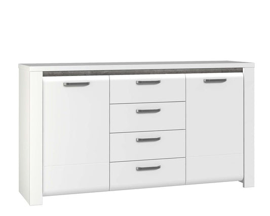 BOLTON Sideboard inkl. LED-Beleuchtung Weiß Hochglanz