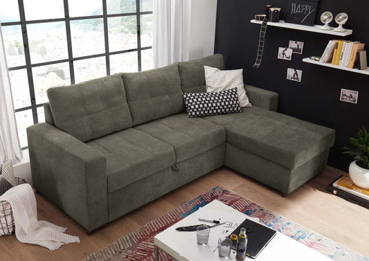 Adone Ecksofa 230 x 154 cm Stone (Braun/Grau)