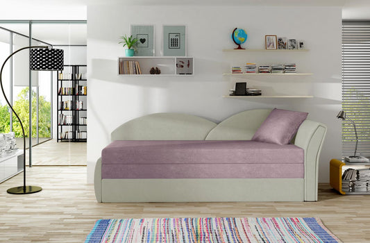 Aga Schlafsofa 218 x 77 cm Pink / Grau (Velour)