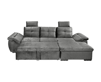 Alija Ecksofa Longchair 275 x 170 cm, mit Schlaffunktion Grau