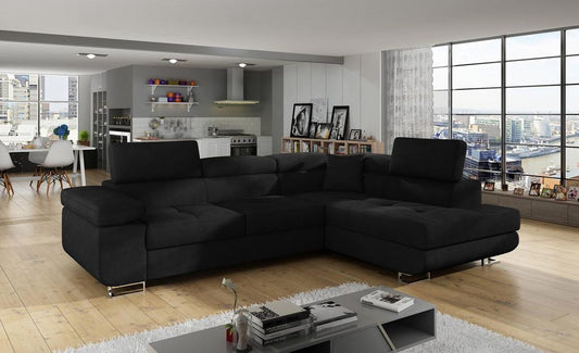 Anton I Ecksofa 275 x 202 cm Schwarz (Webstoff - Ontario)