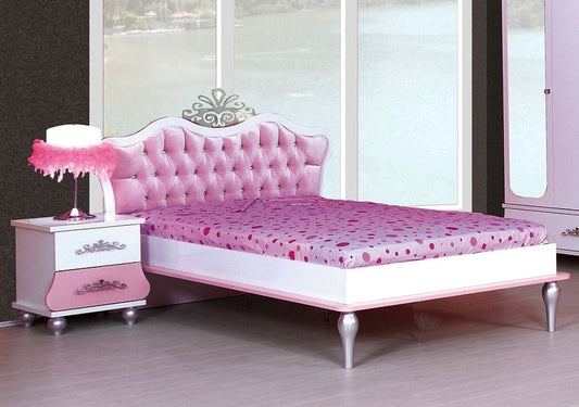 ANASTASIA PINK Bett Kinderbett 90x200 cm Pink / Weiß