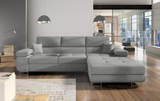 Armando Ecksofa 280 x 205 cm Grau (Webstoff - Gusto)