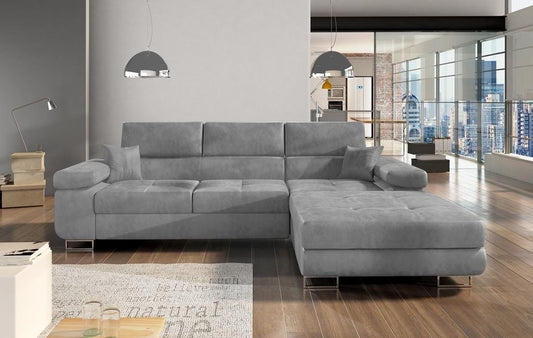 Armando Ecksofa 280 x 205 cm Grau (Samt)